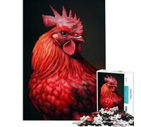 Puzzle da 1000 pezzi per adulti con ritratto di gallo rosso sfida impegnativa da completare gioco pratico per passare il tempo durante le vacanze a casa adatto a partire dai 14 anni (38x26cm)