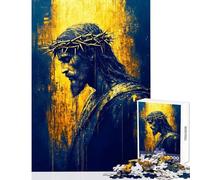 Puzzle da 1000 pezzi per adulti con ritratto di Gesù Cristo gioco educativo migliora la memoria antistress rafforza l'amore tra le coppie (38x52cm)