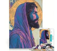 Puzzle da 1000 pezzi per adulti con ritratto di Gesù Cristo gioco rilassante assemblaggio di figure lista dei desideri con Babbo Natale 38x52cm