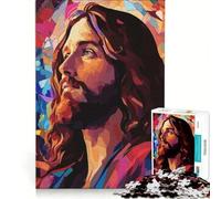 Puzzle da 1000 pezzi per adulti con ritratto di Gesù Cristo in stile astratto un gioco rilassante divertente e spiritoso ideale come regalo 38x52cm
