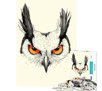 Puzzle da 1000 pezzi per adulti con ritratto di gufo dallo sguardo intenso Gioco per famiglie educativo e stimolante ideale come regalo o antistress (dimensioni 38x26cm)