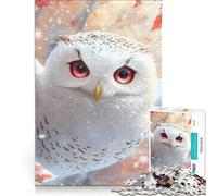 Puzzle da 1000 pezzi per adulti con ritratto di gufo delle nevi gioco pratico decorazione per la casa collezione d'artista belle arti 50x75cm