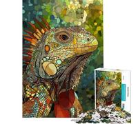 Puzzle da 1000 pezzi per adulti con ritratto di iguana Gioco rilassante decorazione per la casa ideale come regalo per tutta la famiglia (dimensioni 50x75cm)