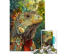 Puzzle da 1000 pezzi per adulti con ritratto di iguana gioco rompicapo per adulti che migliora la memoria ideale come regalo (dimensioni 38x52cm)