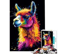 Puzzle da 1000 pezzi per adulti con ritratto di lama colorato sfida impegnativa da completare gioco pratico per passare il tempo durante le vacanze a casa adatto a partire dai 14 anni (50x75cm)