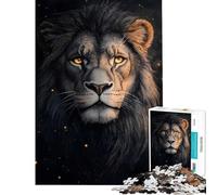 Puzzle da 1000 pezzi per adulti con ritratto di leone e luci fluorescenti Attività divertenti da fare in casa decorazione artistica per la casa giochi rilassanti Adatto a partire dai 14 anni (38x52cm)