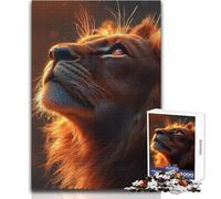 Puzzle da 1000 pezzi per adulti con ritratto di leone e sguardo infuocato Gioco per famiglie per migliorare la memoria per 14+ anni Offerto (dimensioni 38x52cm)