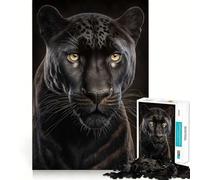Puzzle da 1000 pezzi per adulti con ritratto di leopardo nero,incastro preciso,gioco stimolante per la mente, momenti di relax e divertimento per il compleanno 38x26cm