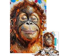 Puzzle da 1000 pezzi per adulti con ritratto di orango sorridente ideale come regalo Puzzle fai da te per tutta la famiglia stimolante da completare (dimensioni 50x75cm)