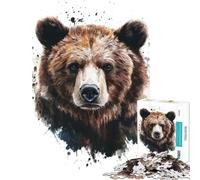 Puzzle da 1000 pezzi per adulti con ritratto di orso ad acquerello Aiuta ad allenare la mente Perfetto per le vacanze in casa per passare il tempo in famiglia Giochi per ragazzi dai 14 anni in su