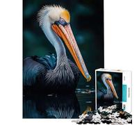 Puzzle da 1000 pezzi per adulti con ritratto di pellicano fotografia naturalistica gioco impossibile sfida educativa giocattolo idee regalo apprendimento educativo (dimensioni 38x26cm)