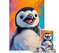 Puzzle da 1000 pezzi per adulti con ritratto di pinguino felice gioco interattivo per migliorare la memoria decorazione per la casa regalo per amici e familiari (50x75cm)