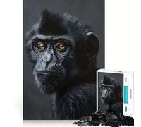 Puzzle da 1000 pezzi per adulti con ritratto di scimmia nera,intagli precisi,divertente gioco di logica e pensiero,ideale per il tempo libero,con soggetto natalizio 38x52cm
