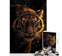 Puzzle da 1000 pezzi per adulti con ritratto di tigre dorata Gioco impossibile da completare un regalo perfetto per chi ama giocare e migliorare la memoria (38x26cm)