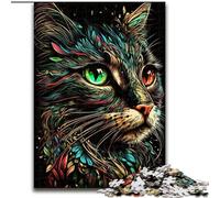 Puzzle da 1000 pezzi per adulti con ritratto di un bellissimo gatto in legno, un regalo perfetto per il divertimento in famiglia, dimensioni 50x75cm, gioco interattivo per famiglie