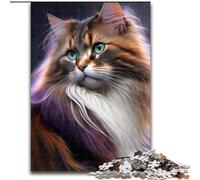 Puzzle da 1000 pezzi per adulti con ritratto di un bellissimo gatto, perfetto per il divertimento in famiglia a Natale, Ringraziamento, compleanni e Pasqua (dimensioni: 50x75cm)