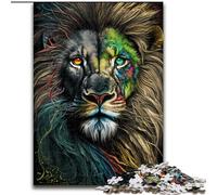 Puzzle da 1000 pezzi per adulti con ritratto di un bellissimo leone in legno, un regalo perfetto per il divertimento in famiglia, dimensioni 50x75cm, gioco interattivo per famiglie