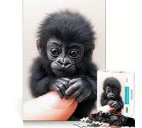 Puzzle da 1000 pezzi per adulti con ritratto di un cucciolo di gorilla,dai bordi netti Gioco cognitivo divertente,ideale per il gioco lento e il tempo libero,perfetto come regalo per le festività