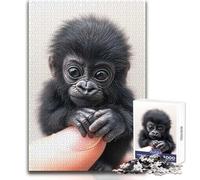 Puzzle da 1000 pezzi per adulti con ritratto di un gorilla Rilassati durante il tempo libero Taglio netto, senza cuciture, giocattolo ad incastro Dimensioni: 50x75cm