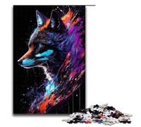 Puzzle da 1000 pezzi per adulti con ritratto di volpe nera e rossa idee regalo per giocattoli educativi intellettuali decompressivi 75x50cm