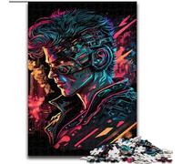 Puzzle da 1000 pezzi per adulti con robot al neon,realizzati in legno,un regalo perfetto per il divertimento in famiglia,50x75cm,per decorazioni per la casa,allenamento del cervello e regali