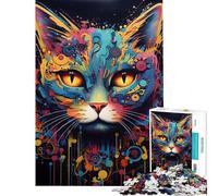 Puzzle da 1000 pezzi per adulti con robot gatto e cyborg Giocattolo decorativo da parete divertente e spiritoso compleanno e Natale (dimensioni 50x75cm)