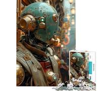Puzzle da 1000 pezzi per adulti con robot steampunk in città sfida educativa per divertimento e relax in famiglia adatto a partire dai 14 anni (38x52cm)