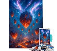 Puzzle da 1000 pezzi per adulti con rocce laviche fluttuanti e cielo illuminato da fulmini Una sfida da completare ideale per rilassarsi durante le vacanze un giocattolo antistress adatto a persone