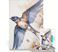Puzzle da 1000 pezzi per adulti con rondine in volo ad acquerello Gioco pratico per migliorare la memoria Ideale come regalo per tutta la famiglia 50x75cm
