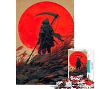 Puzzle da 1000 pezzi per adulti con sagoma della Morte e sole rosso Gioco rompicapo per adulti stimola la memoria e favorisce l'interazione genitore-figlio (dimensioni 50x75cm)