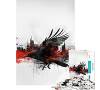 Puzzle da 1000 pezzi per adulti con sagoma di corvo e città gioco impossibile per un'esperienza educativa stimolante regalo divertente per migliorare la memoria (dimensioni 38x52cm)