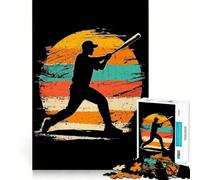 Puzzle da 1000 pezzi per adulti con sagoma di giocatore di baseball,ideale per decorazioni,giochi di concentrazione e relax,con scena natalizia (50x75cm)