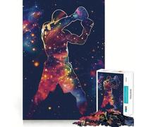 Puzzle da 1000 pezzi per adulti con sagoma galattica e pugilato,disegno finemente ritagliato,gioco per la concentrazione mentale,gioco per momenti di tranquillità,attività per compleanno 50x75cm