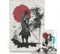 Puzzle da 1000 pezzi per adulti con samurai giapponesi e luna, gioco educativo, allena la mente e la mano, migliora l'amore tra le coppie 38x52cm