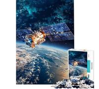 Puzzle da 1000 pezzi per adulti con satellite in orbita attorno alla Terra nello spazio ideale come regalo di compleanno o di Natale per donne Giocattolo fai-da-te per maggiori di 14 anni 38x26cm