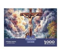 Puzzle da 1000 pezzi per adulti con scena della crocifissione: scena della crocifissione in cielo per tutta la famiglia, donne, regali per uomini, 52x38 cm/1000 pezzi