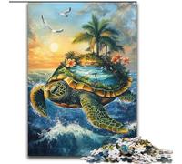 Puzzle da 1000 pezzi per adulti con scena dell'isola delle tartarughe, 50x75cm, per decorare la casa, ideale come regalo di Natale e Capodanno per adolescenti