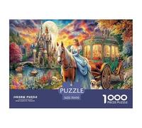 Puzzle da 1000 pezzi per adulti con scena di Cenerentola: Principessa a cavallo Impossibile, difficile e educativo, decompressione 70x50 cm/1000 pezzi
