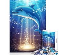 Puzzle da 1000 pezzi per adulti con scena subacquea con delfini giocattoli fai da te regali di Babbo Natale segreto gioco pratico per migliorare l'amore tra coppie dimensioni 38x52cm