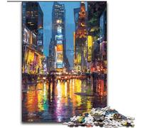 Puzzle da 1000 pezzi per adulti con scene di strada di New York, realizzati in legno, attività educativa per le abilità cognitive, miglioramento delle abilità cognitive, dimensioni 50X75CM