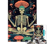 Puzzle da 1000 pezzi per adulti con scheletro nella foresta di funghi Gioco rilassante per adulti ideale per divertimento in famiglia perfetto per compleanni e Natale (dimensioni 38x26cm)