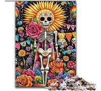 Puzzle da 1000 pezzi per adulti con scheletro non morto in legno,ideale per divertimento in famiglia,relax e regali di festa,50X75cm per adolescenti e divertimento in famiglia,regaloperfetto