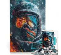 Puzzle da 1000 pezzi per adulti con sciatore in una tempesta di neve in primo piano un gioco rilassante divertente e spiritoso ideale come regalo 38x26cm