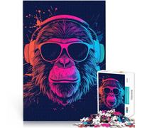 Puzzle da 1000 pezzi per adulti con scimmia e occhiali da sole divertenti giochi 26 x 38 cm, ottimo regalo per tutta la famiglia per adolescenti dai 14 anni in su