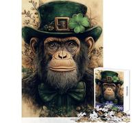 Puzzle da 1000 pezzi per adulti con scimpanzé e folletto vintage gioco educativo decorazione perfetta giocattolo educativo antistress (38x26cm)