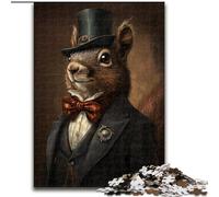 Puzzle da 1000 pezzi per adulti con scoiattolo in legno, per interazione familiare e sfida di ingegno, sfida di attività per famiglie, dimensioni 50X75CM