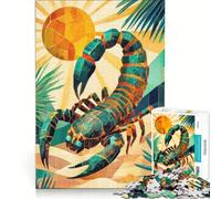 Puzzle da 1000 pezzi per adulti con scorpione geometrico tema deserto e aura artistica giocattolo educativo rilassante e stimolante per la mente ideale per collezionisti e appassionati di belle arti