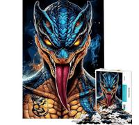 Puzzle da 1000 pezzi per adulti con serpente blu e mostro gioco rilassante assemblaggio regalo per amici e familiari (dimensioni 38x52cm)