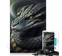 Puzzle da 1000 pezzi per adulti con serpente nero,taglio preciso,divertente gioco di logica e pensiero,per il tempo libero,con scena natalizia 50x75cm