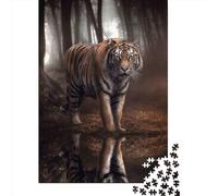 Puzzle da 1000 pezzi per adulti con sguardo di tigre, puzzle di carta, giocattolo educativo antistress, puzzle, regali di Natale, 38x26 cm/1000 pezzi
